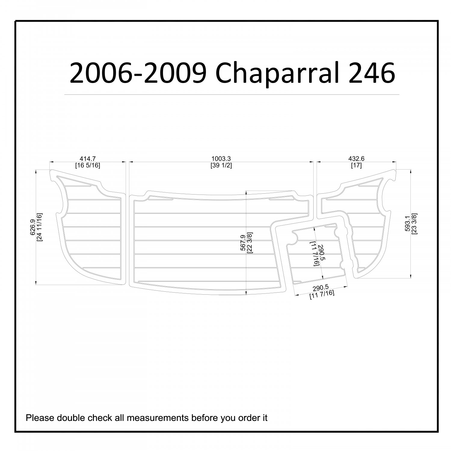 2006-2009 Chaparral 246 Swim Platform Boat EVA Faux Foam Teak Deck Floor Pad