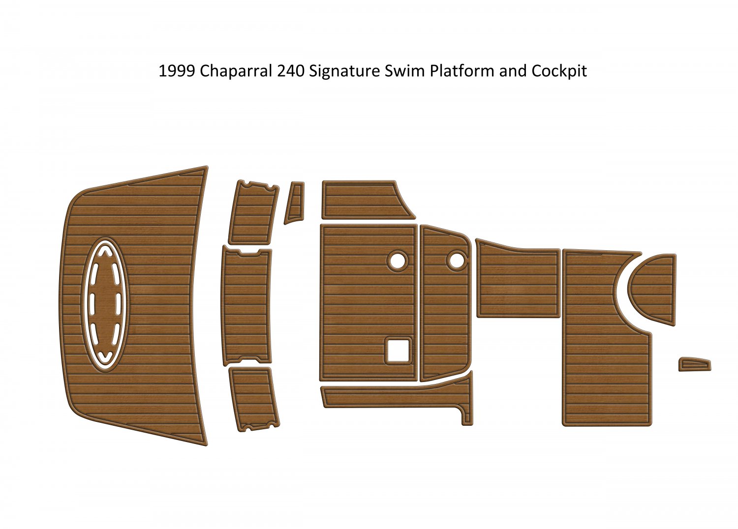 1999 Chaparral 240 Signature Swim Platform and Cockpit Boat EVA Faux Teak Deck Floor Pad