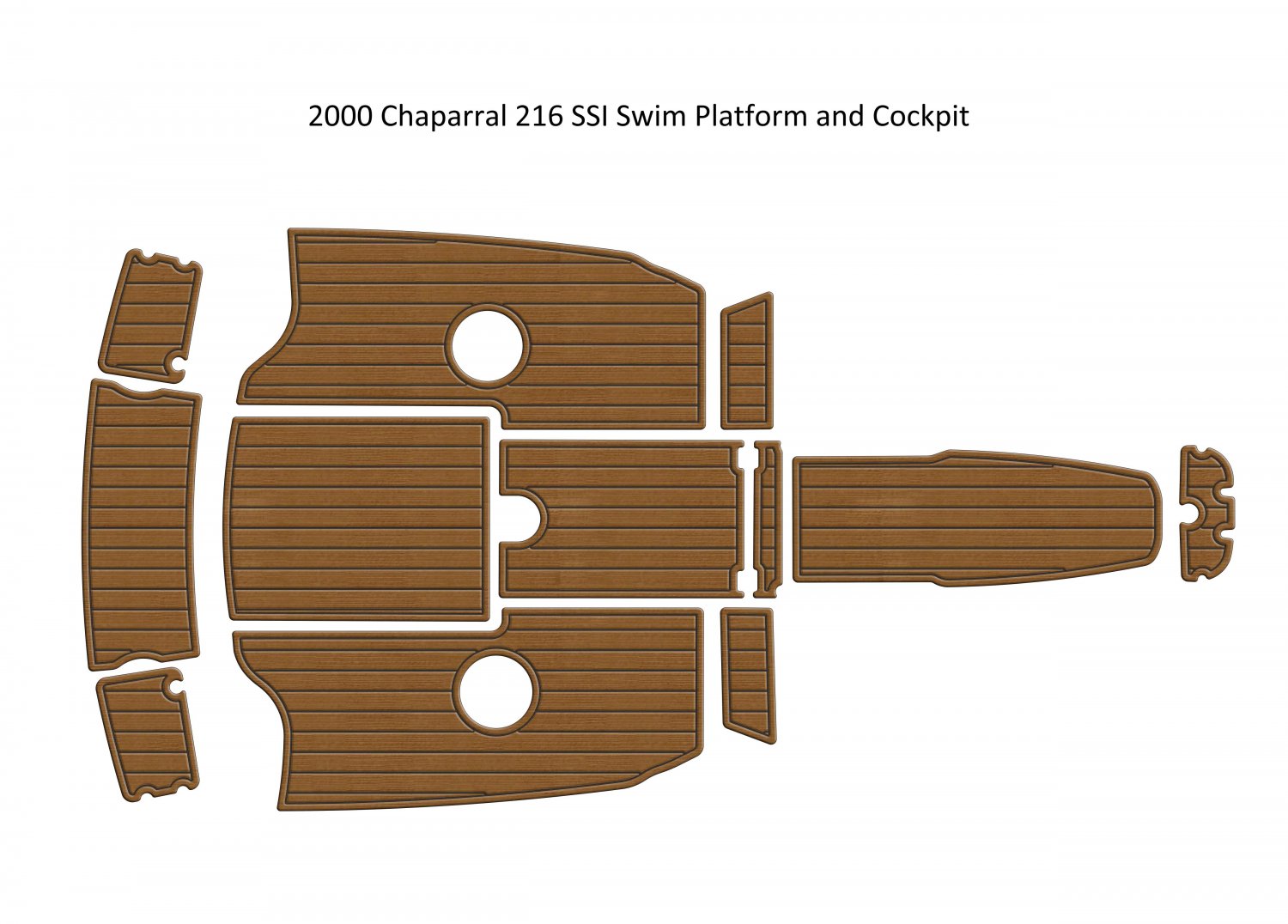 2000 Chaparral 216 SSI Swim Platform and Cockpit Boat EVA Faux Teak Deck Floor Pad
