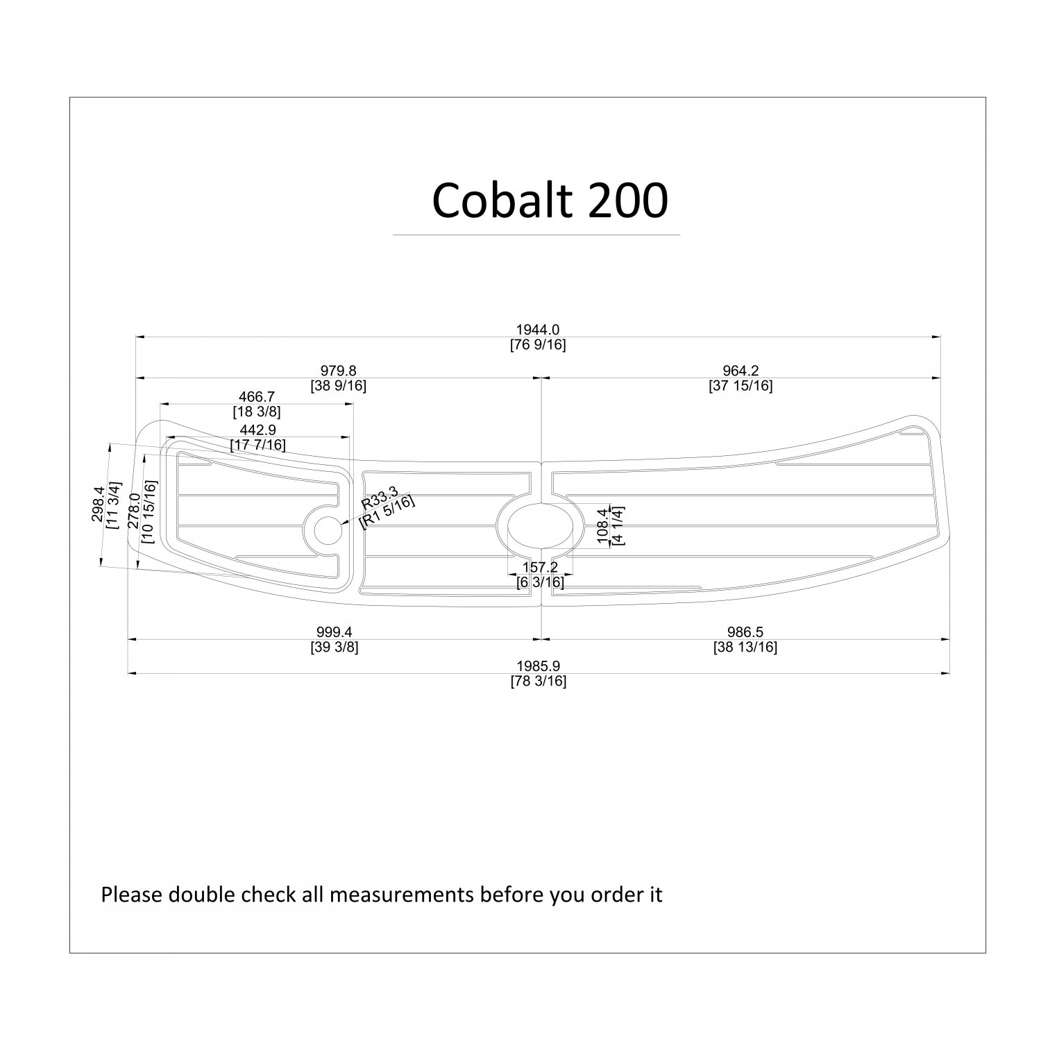 Cobalt 200 Swim Step Platform Boat EVA Faux Foam Teak Deck Floor Pad