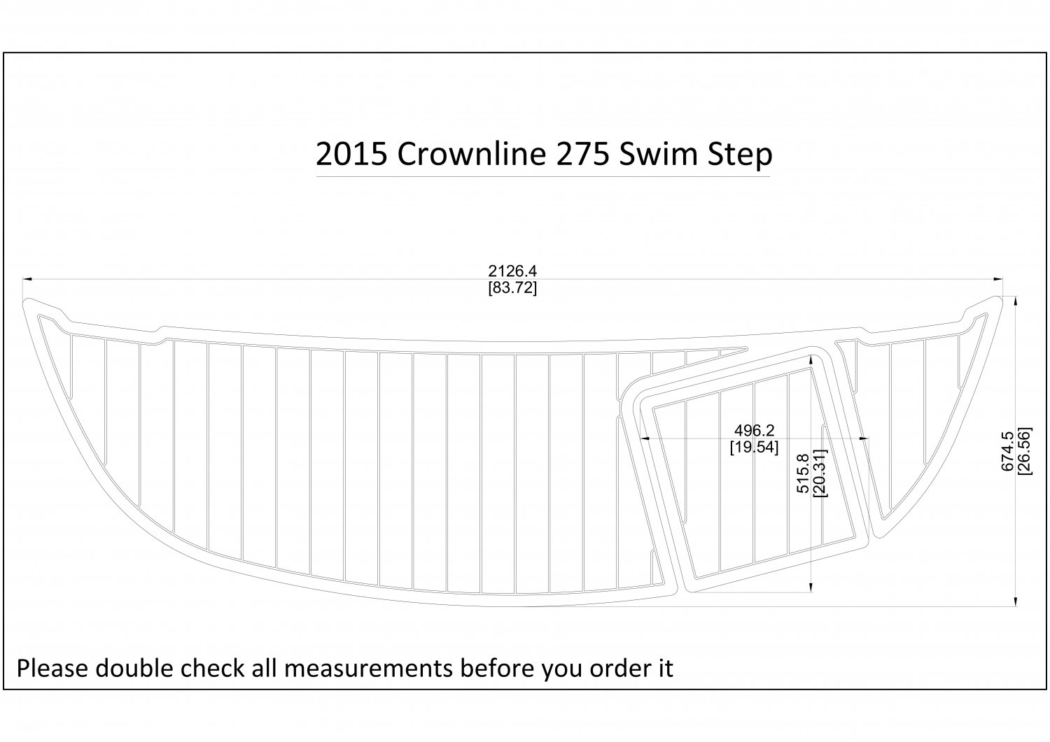 2015 Crownline 275 Swim Step Platform Boat EVA Faux Foam Teak Deck Floor Pad