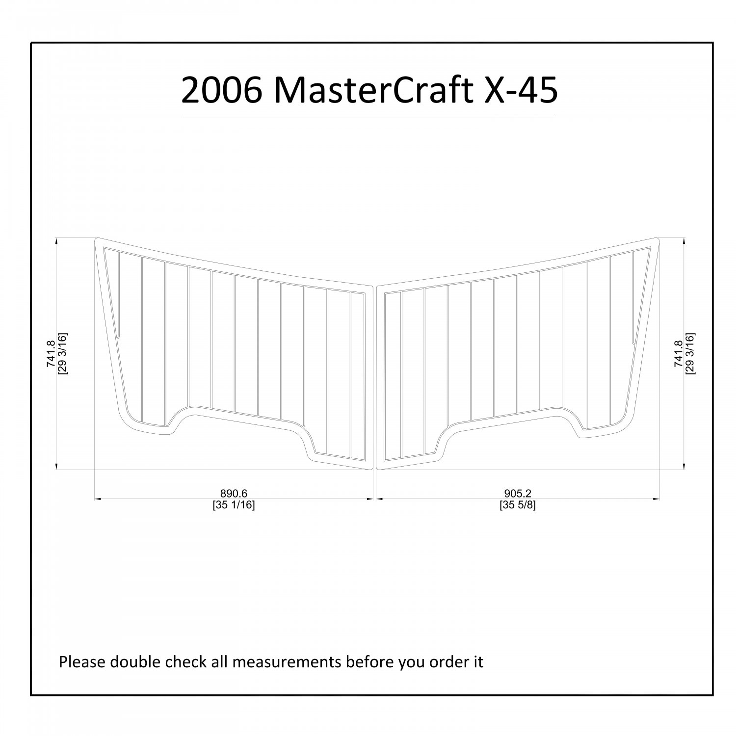 2008 MasterCraft X-35 Swim Platform Boat EVA Faux Foam Teak Deck Floor Pad