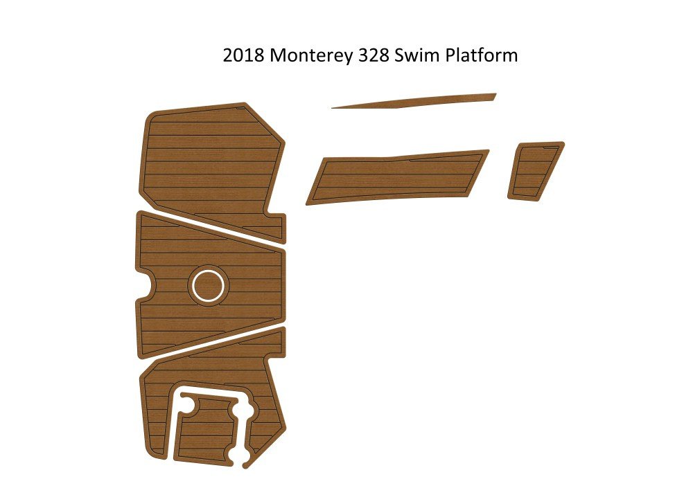 2018 Monterey 328 Swim Platform Step Pad Boat EVA Foam Faux Teak Deck Floor Mat