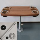 ABS Plastic Teak Wood Grain Table Top With Table Leg 863x457x101mm Marine Boat