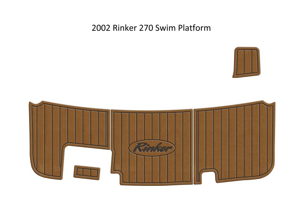 2002 Rinker 270 Swim Platform Step Pad Boat EVA Foam Faux Teak Deck Floor Mat