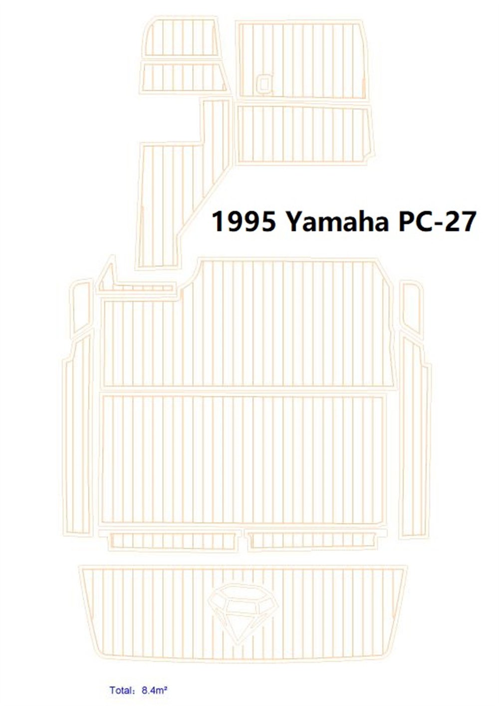 1995 Yamaha PC-27 Swim Platform Cockpit Boat EVA Faux Foam Teak Deck Floor Pad