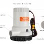 SEAFLO 01 Series 1500/2000 GPH Bilge Pump Non-Automatic Marine Boat RV Caravan