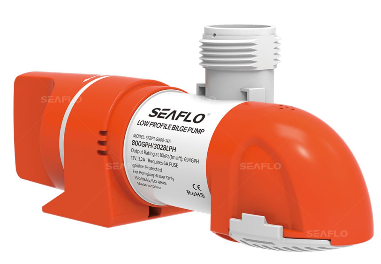 SEAFLO14A Series1100GPHNarrowLowProfile Water Level SensingAutomaticBilgePumpMarineBoatRVCaravan