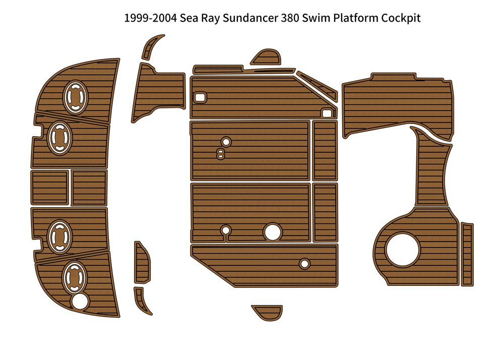 1999-2004 Sea Ray Sundancer 380 Swim Platform Cockpit Boat EVA Faux Teak Deck Floor Pad