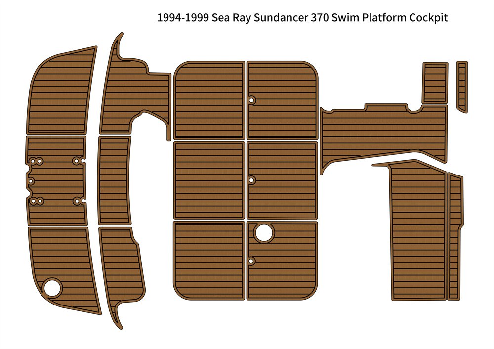 1994-1999 Sea Ray Sundancer 370 Swim Platform Cockpit Pad Boat EVA Teak Floor
