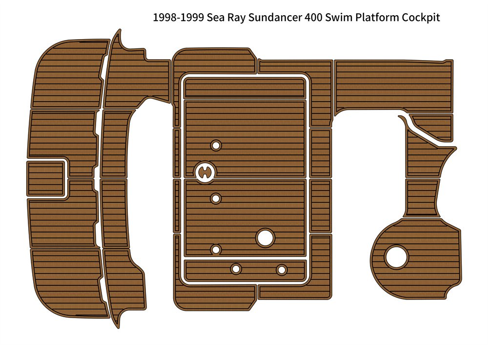 1998-1999 Sea Ray Sundancer 400 Swim Platform Cockpit Pad Boat EVA Teak Floor