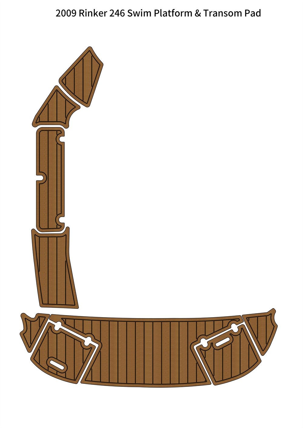 2009 Rinker 246 Swim Platform Step Pad Boat EVA Foam Faux Teak Deck Floor Mat