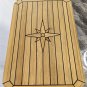 Boat Rectangular Teak Table Top Star Inlay Square Corner 4 Sizes Marine Yacht RV