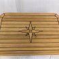 Boat Rectangular Teak Table Top Star Inlay Square Corner 4 Sizes Marine Yacht RV