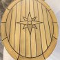 Boat Ellipse Teak Table Top Star Inlay 440x580/600x800mm Marine Yacht Caravan RV
