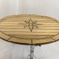 Boat Ellipse Teak Table Top Star Inlay 440x580/600x800mm Marine Yacht Caravan RV
