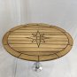 Boat Ellipse Teak Table Top Star Inlay 440x580/600x800mm Marine Yacht Caravan RV