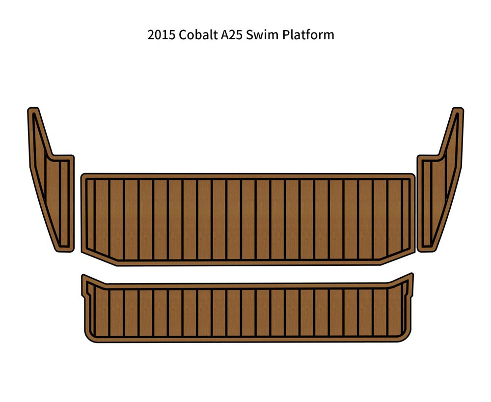 2015 Cobalt A25 Swim Platform Step Pad Boat EVA Foam Faux Teak Deck Flooring Mat