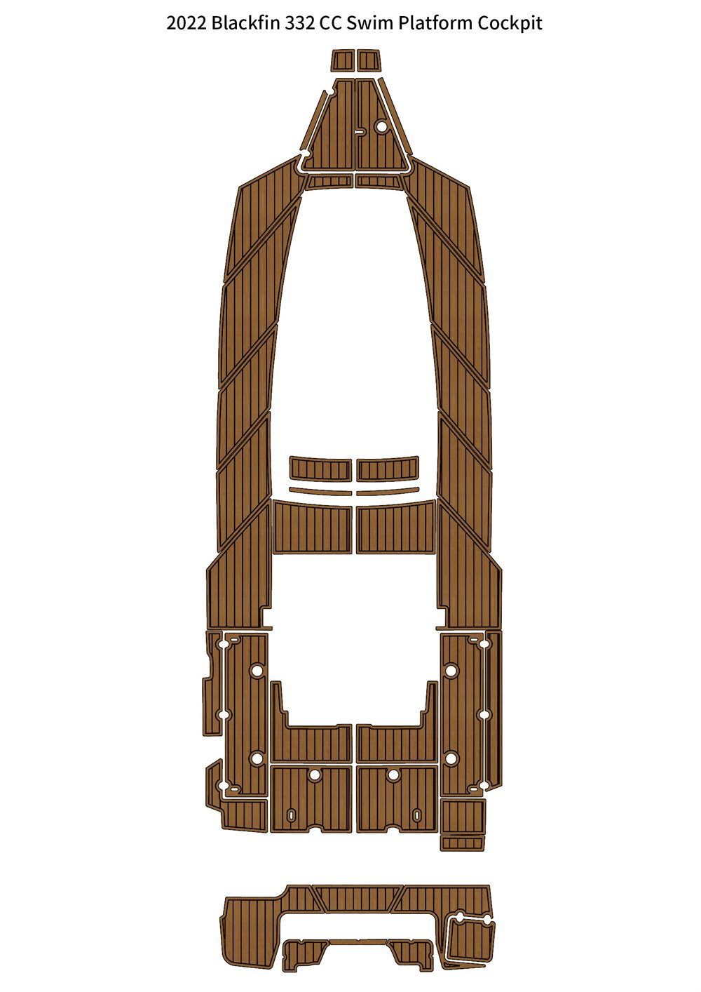 2022 Blackfin 332 CC Swim Platform Cockpit Pad Boat EVA Foam Faux Teak Floor Mat