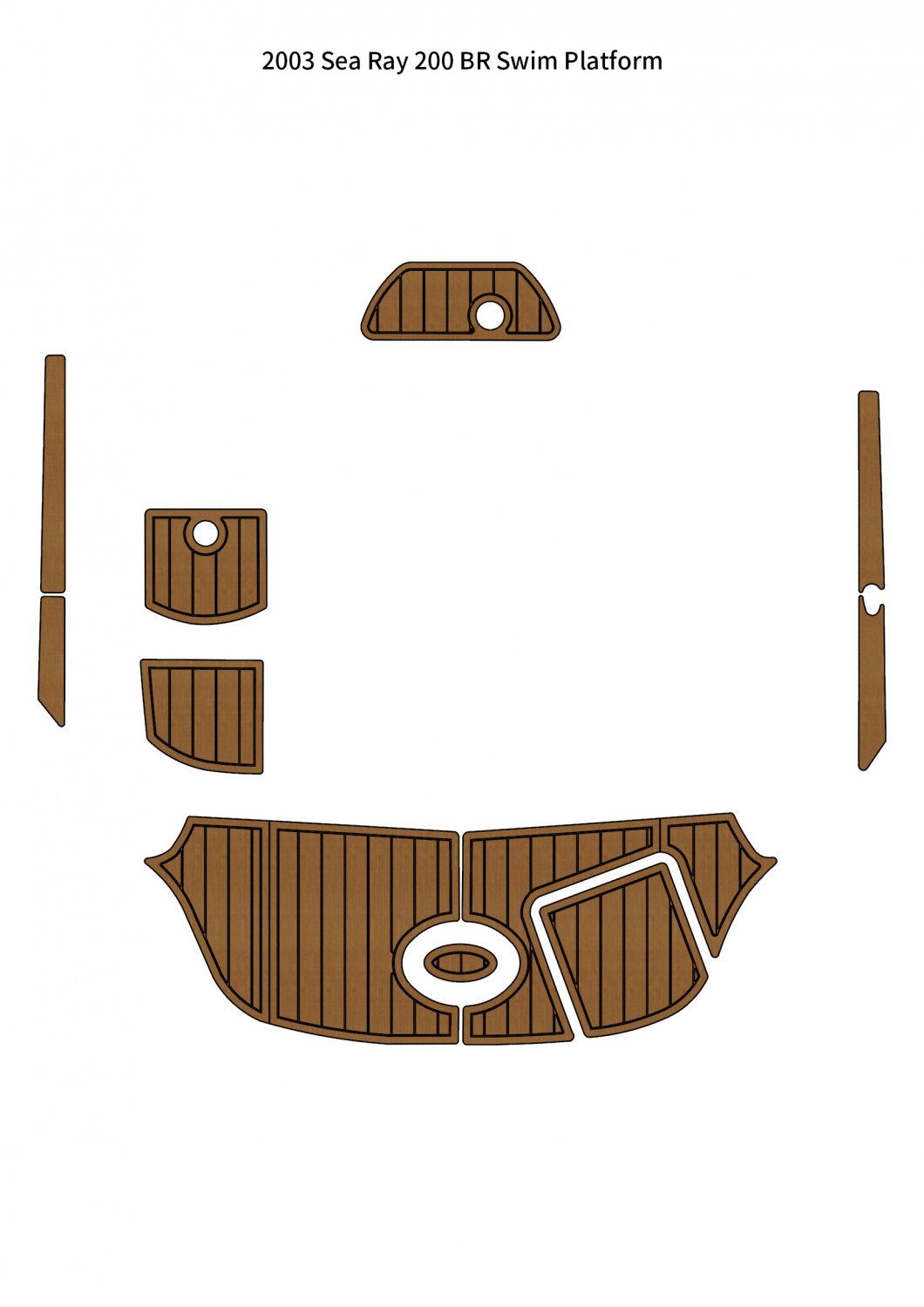 2003 Sea Ray 200 BR Swim Platform Pad Boat EVA Teak Deck Floor Mat