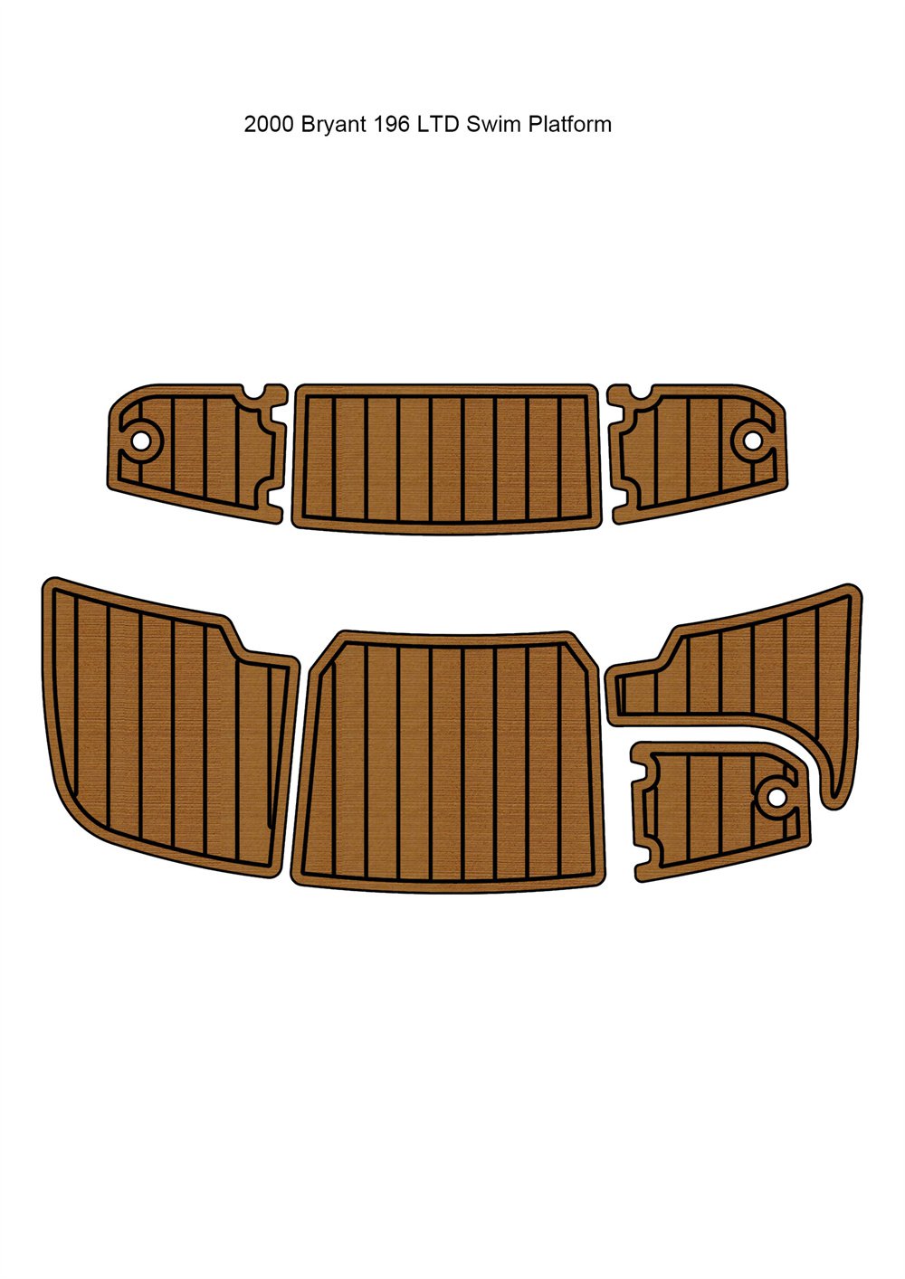 2000 Bryant 196 LTD Swim Platform Boat EVA Teak Deck Floor Mat
