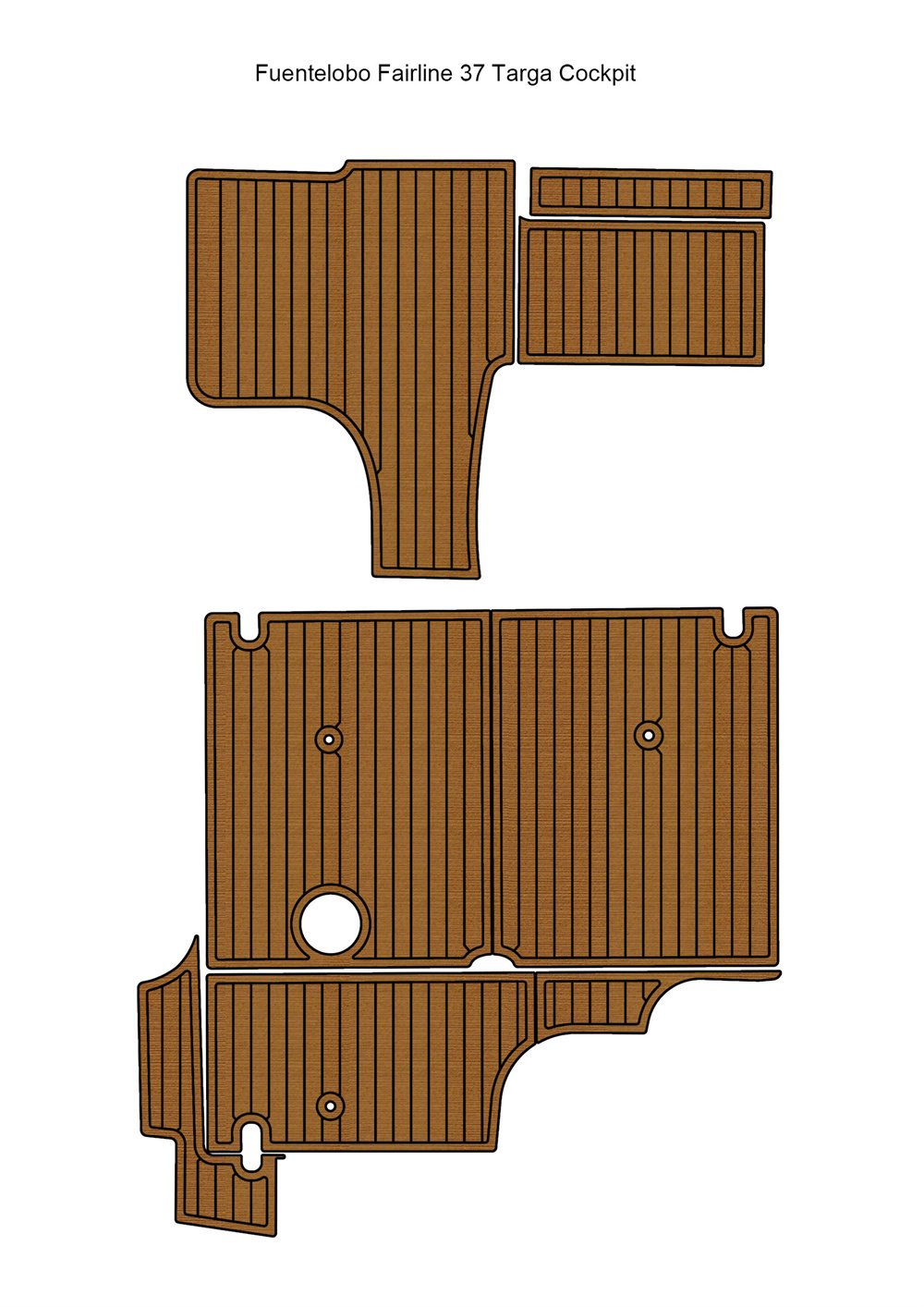 Fuentelobo Fairline 37 Targa Cockpit Boat EVA Faux Teak Deck Floor Pad Mat