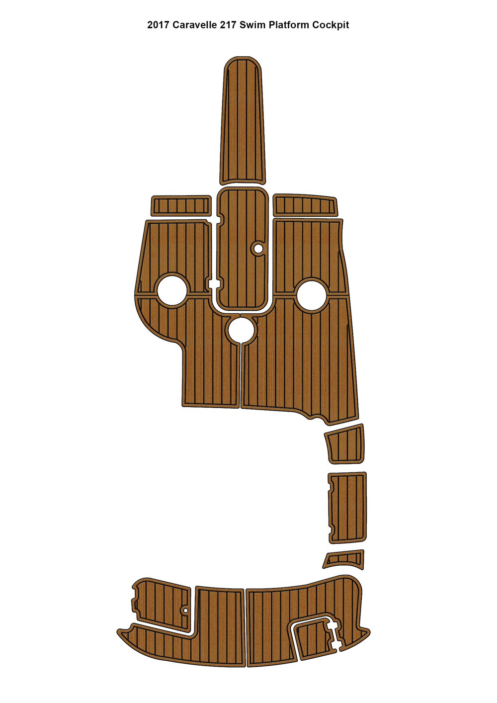 2017 Caravelle 217 Swim Platform Cockpit Boat EVA Teak Deck Faux Foam Floor Mat Pad