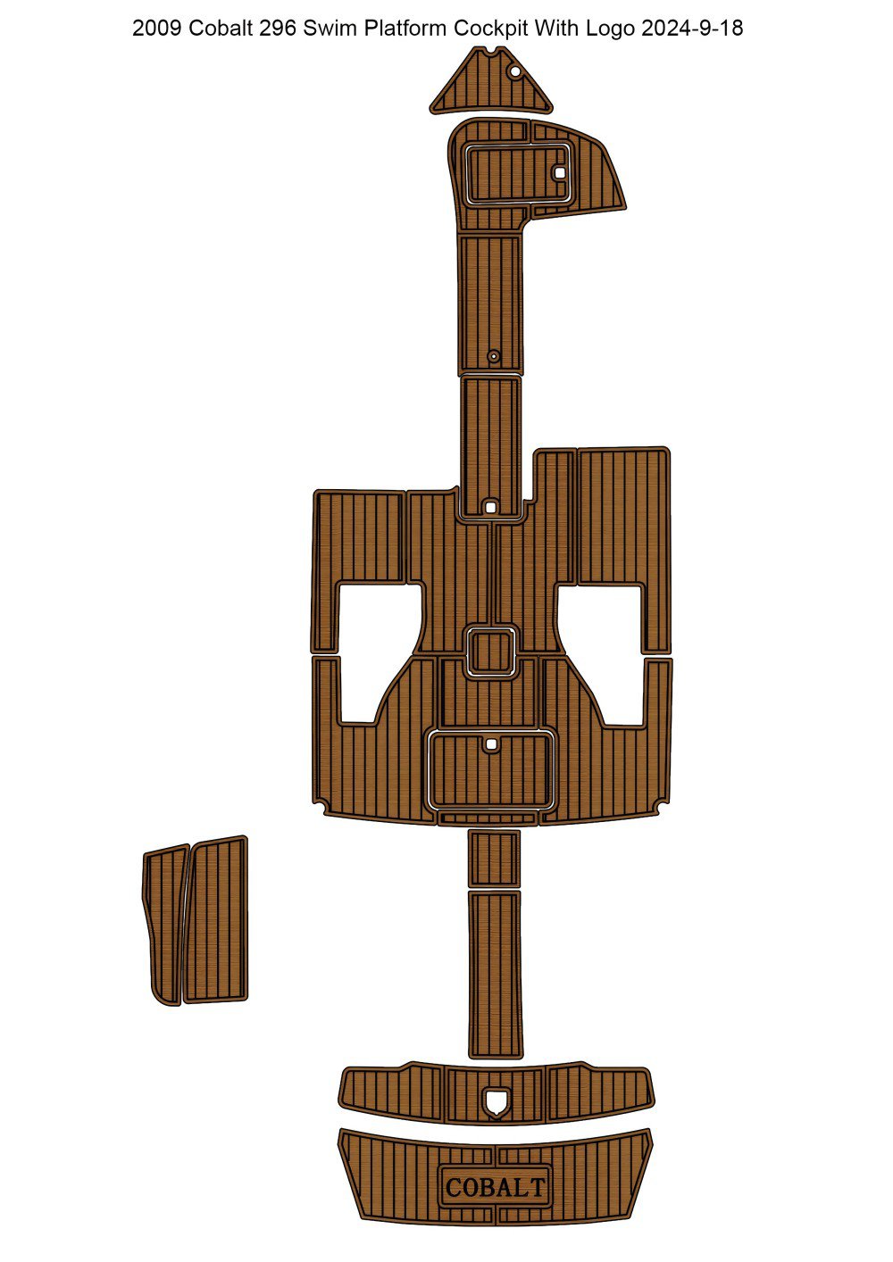 2009 Cobalt 296 Swim Platform Cockpit Pad Boat EVA Foam Faux Teak Deck Flooring Mat