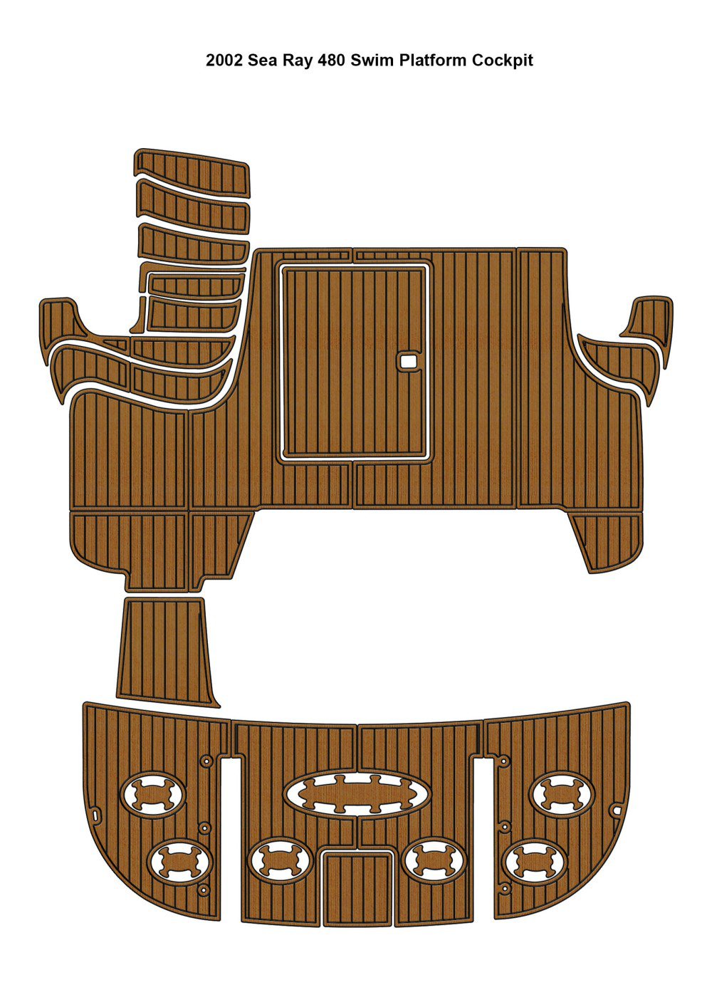 2002 Sea Ray 480 Swim Platform Cockpit Pad Boat EVA Foam Faux Teak Floor Mat
