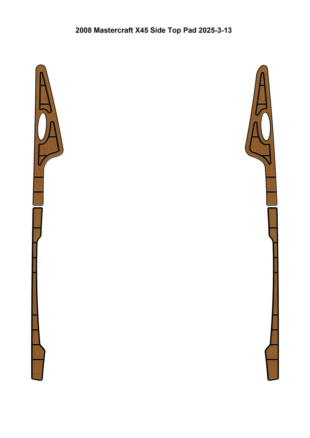 2008 Mastercraft X45 Side Top Pad Boat EVA Teak Deck Foam Faux Floor Mat