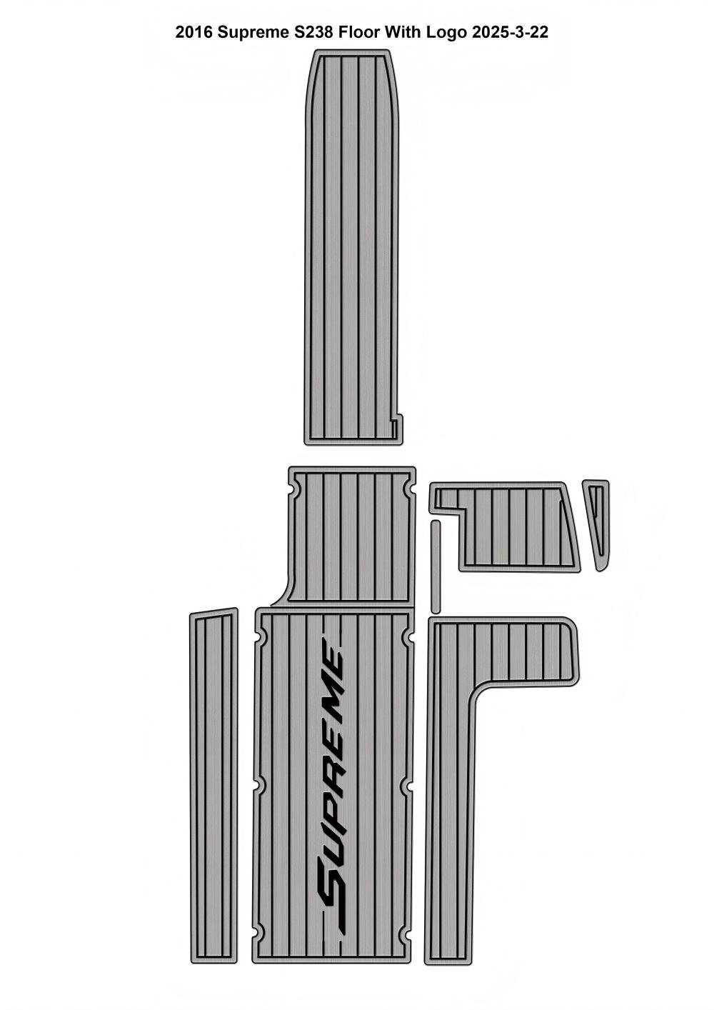 2016 Supreme S238 Cockpit Pad Boat EVA Foam Faux Teak Deck Floor Mat