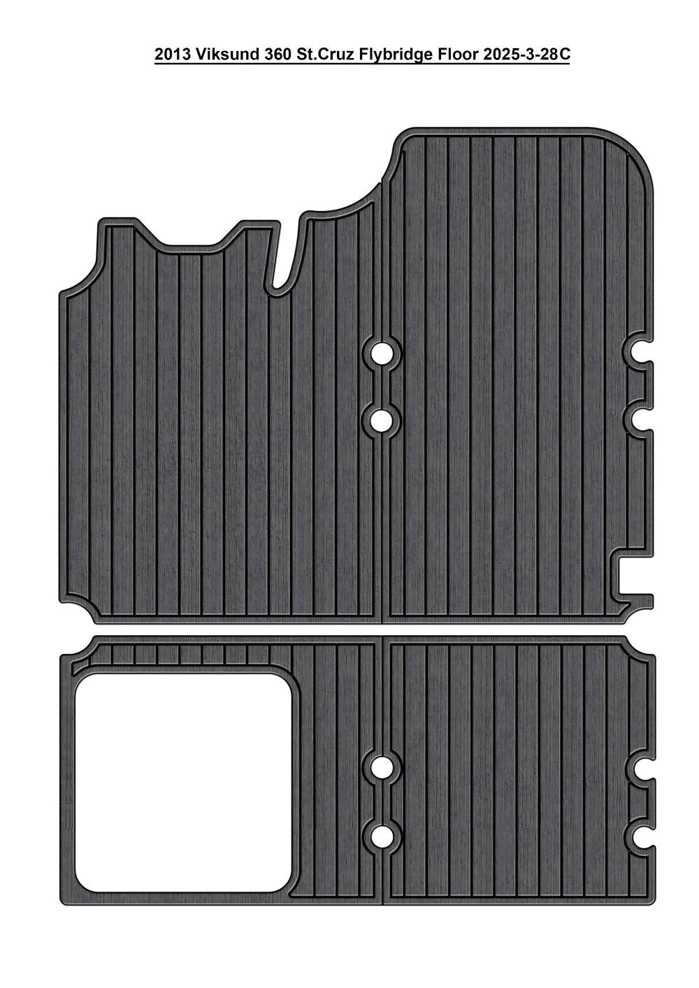 2013 Viksund 360 St.Cruz Flybridge Pad Boat EVA Foam Faux Teak Deck Floor Mat