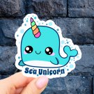 Sea unicorn Laptop Stickers, Vinyl, Aesthetic stickers, car decal sticker, water bottle sticker