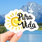Pura vida Laptop Sticker, Vinyl, Aesthetic stickers, car decal sticker, water bottle sticker
