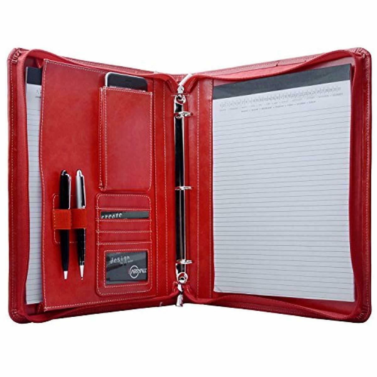 Zippered Ring Binder Portfolio Organizer, Business Interview Portfolio 3Ring