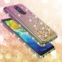LG Stylo 4 Case Glitter Floating Flowing Sparkle Flexible TPU Protective Gold