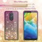 LG Stylo 4 Case Glitter Floating Flowing Sparkle Flexible TPU Protective Gold