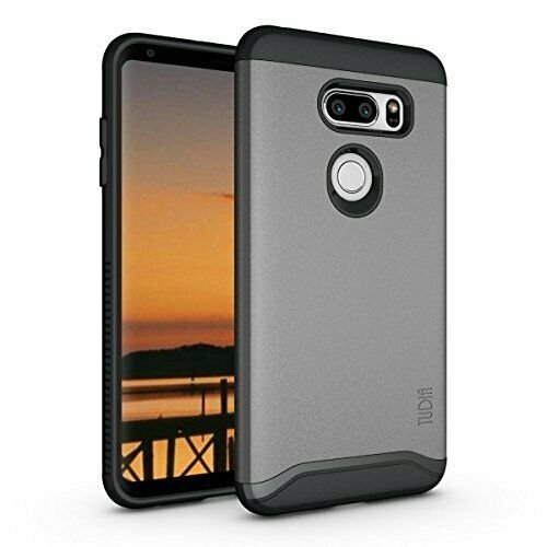 LG V35 ThinQ Case Heavy Duty Extreme Protection Rugged Slim Dual Metallic Slate