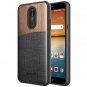 LG Stylo 4 Case Full Coverage Tempered Glass Screen Protector Natural Wood New