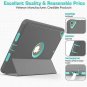 iPad Air 2019 Case Shockproof Heavy Duty Rugged Leather Stand Gray Sky Blue