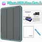 iPad Air 2019 Case Shockproof Heavy Duty Rugged Leather Stand Gray Sky Blue