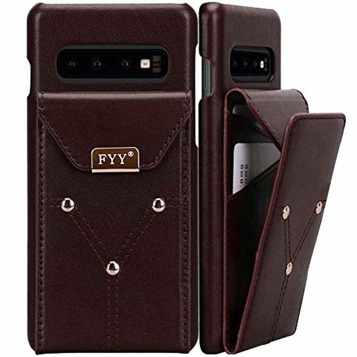 For Samsung Galaxy S10 Plus Lightweight Cowhide Genuine Leather Wallet Case