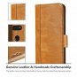 LG V30 Genuine Leather Case Vintage Wallet Folding Kickstand Card Holder Brown
