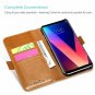 LG V30 Genuine Leather Case Vintage Wallet Folding Kickstand Card Holder Brown