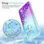 LG V35 ThinQ Case With HD Screen Protector Girls Women Quicksand Teal/Purple
