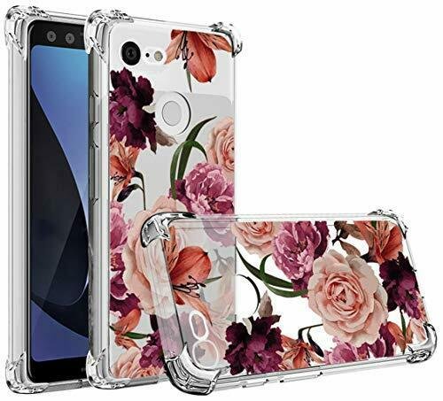 Google Pixel 3 XL Case Shock-Absorption Flexible TPU Soft Silicone Clear Flower