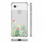 Google Pixel 3a XL Case Clear Cute Green Cactus Girls Floral Design TPU Slim