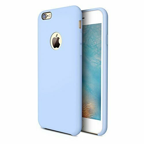 iPhone 6S Case Liquid Silicone Rubber Shockproof With Soft Microfiber Light Blue