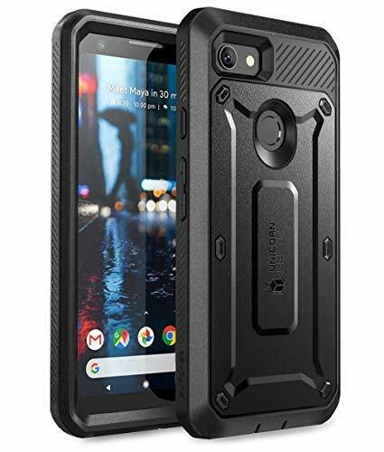 Google Pixel 3a XL Case Full-Body Rugged Holster Built-in Screen Protector Black