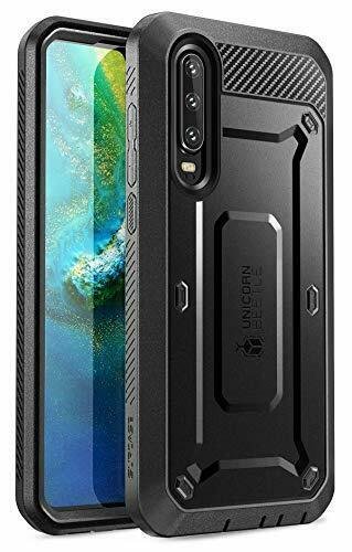 Huawei P30 Case 2019  Full-Body Dual Layer Rugged with Holster  Kickstand Black